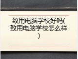 致用电脑学校好吗(致用电脑学校怎么样)