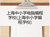 上海中小学电脑编程学校(上海中小学编程学校)