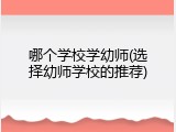 哪个学校学幼师(选择幼师学校的推荐)
