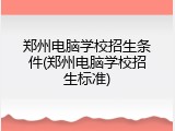 郑州电脑学校招生条件(郑州电脑学校招生标准)