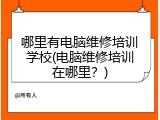 哪里有电脑维修培训学校(电脑维修培训在哪里？)
