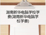 湖南新华电脑学校学费(湖南新华电脑学校学费)