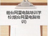 烟台网星电脑培训学校(烟台网星电脑培训)
