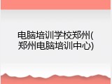 电脑培训学校郑州(郑州电脑培训中心)