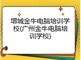 增城金牛电脑培训学校(广州金牛电脑培训学校)