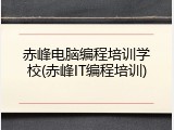 赤峰电脑编程培训学校(赤峰IT编程培训)