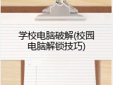 学校电脑破解(校园电脑解锁技巧)