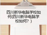 四川新华电脑学校如何(四川新华电脑学校如何？)