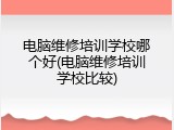 电脑维修培训学校哪个好(电脑维修培训学校比较)