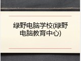 绿野电脑学校(绿野电脑教育中心)