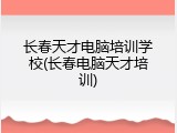 长春天才电脑培训学校(长春电脑天才培训)