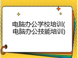 电脑办公学校培训(电脑办公技能培训)