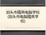泊头市精英电脑学校(泊头市电脑精英学校)
