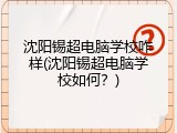 沈阳锡超电脑学校咋样(沈阳锡超电脑学校如何？)