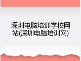 深圳电脑培训学校网站(深圳电脑培训网)