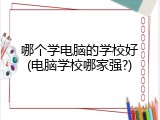 哪个学电脑的学校好(电脑学校哪家强?)