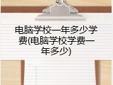 电脑学校一年多少学费(电脑学校学费一年多少)