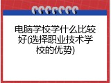 电脑学校学什么比较好(选择职业技术学校的优势)