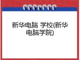 新华电脑 学校(新华电脑学院)