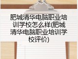 肥城清华电脑职业培训学校怎么样(肥城清华电脑职业培训学校评价)