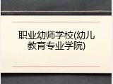 职业幼师学校(幼儿教育专业学院)