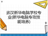武汉新华电脑学校专业(新华电脑专攻技能培养)