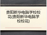 贵阳新华电脑学校校花(贵阳新华电脑学校校花)
