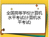 全国高等学校计算机水平考试(计算机水平考试)