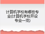 计算机学校有哪些专业(计算机学校开设专业一览)