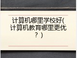 计算机哪里学校好(计算机教育哪里更优？)