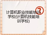 计算机职业技能培训学校(计算机技能培训学校)