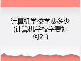 计算机学校学费多少(计算机学校学费如何？)
