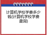 计算机学校学费多少钱(计算机学校学费查询)