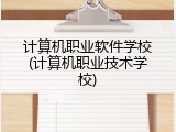 计算机职业软件学校(计算机职业技术学校)