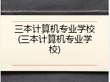 三本计算机专业学校(三本计算机专业学校)