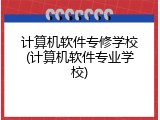 计算机软件专修学校(计算机软件专业学校)