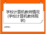 学校计算机教师情况(学校计算机教师现状)