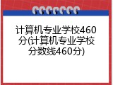 计算机专业学校460分(计算机专业学校分数线460分)