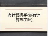 有计算机学校(有计算机学院)