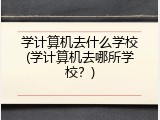 学计算机去什么学校(学计算机去哪所学校？)