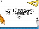 辽宁计算机职业学校(辽宁计算机职业学校)