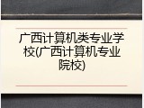 广西计算机类专业学校(广西计算机专业院校)