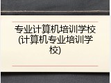 专业计算机培训学校(计算机专业培训学校)