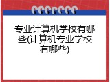 专业计算机学校有哪些(计算机专业学校有哪些)