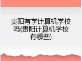 贵阳有学计算机学校吗(贵阳计算机学校有哪些)