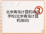 北京青鸟计算机培训学校(北京青鸟计算机培训)