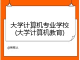大学计算机专业学校(大学计算机教育)