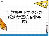 计算机专业学校公办(公办计算机专业学校)
