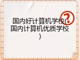 国内好计算机学校(国内计算机优质学校)