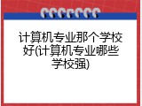 计算机专业那个学校好(计算机专业哪些学校强)